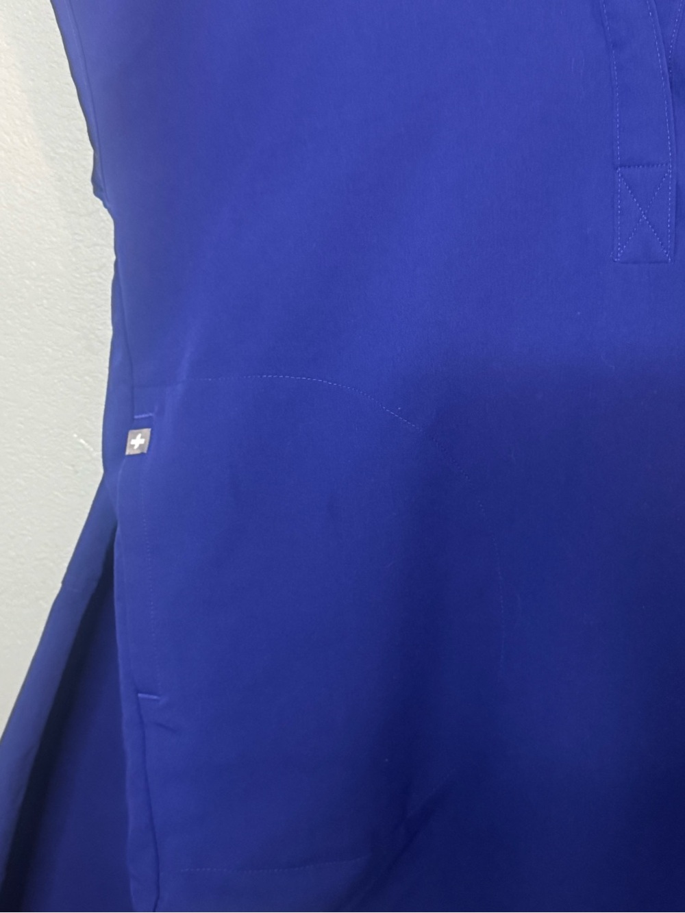 Figs Royal Blue Scrub Top & Joggers with Orange Drawstring - Picture 4 of 7